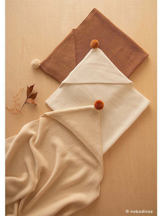 Nobodinoz Baby Hooded Bath Towel with Hood So Natural Natural 65x65cm