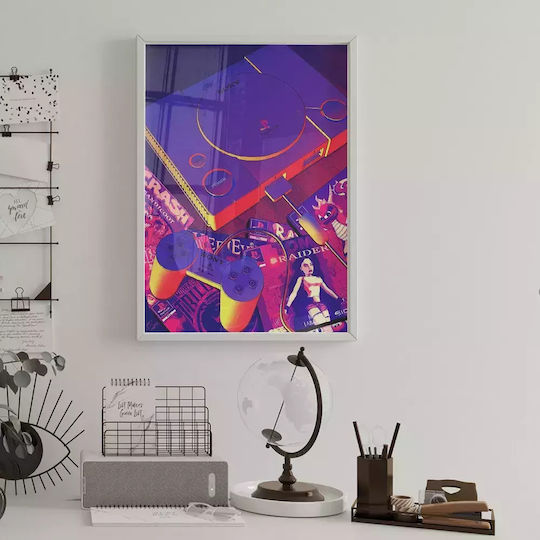 Gaming Poster Playstation X Gm016 21cm X 30cm Φυσικό Ξύλινο Κάδρο