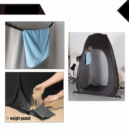 KingCamp Camping Tent Pop Up Toilet Black 3 Seasons 190cm