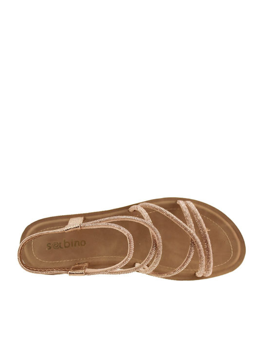Women's Flat Sandals in Gold Color