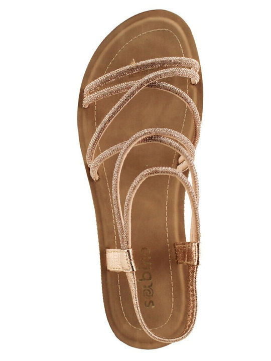 Women's Flat Sandals in Gold Color