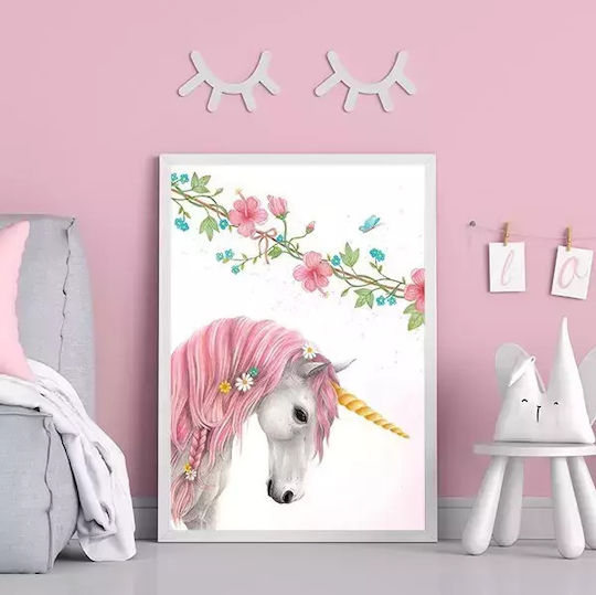 Kids Framed Wall Painting Unicorn 30x40cm