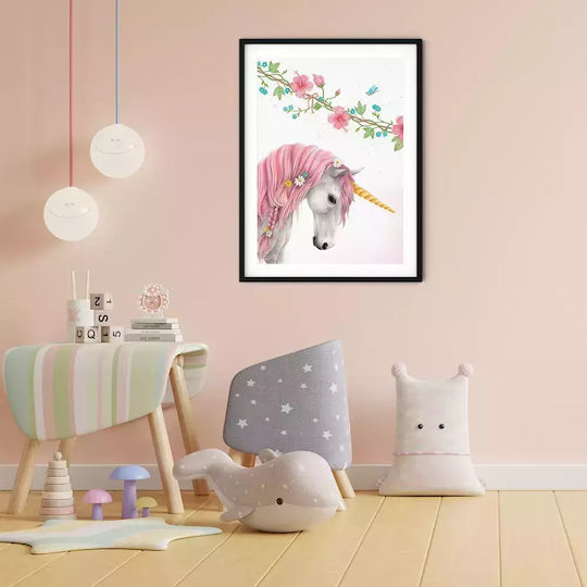 Kids Framed Wall Painting Unicorn 21x30cm