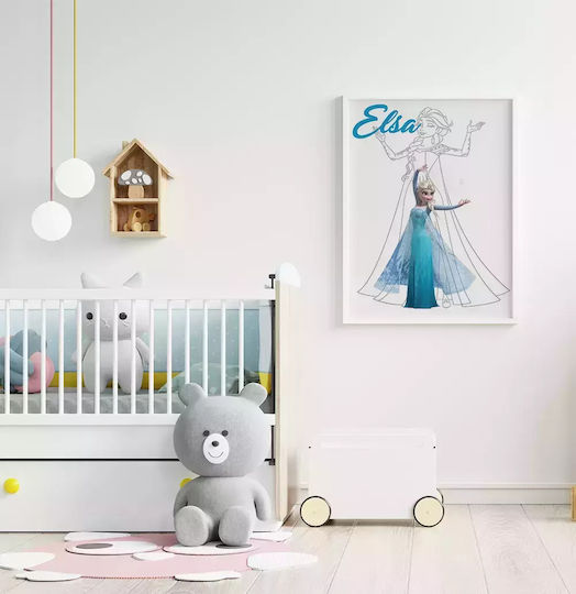 Παιδικό Κάδρο Princess Elsa από Ξύλο 30x40εκ.