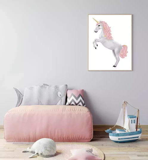 Kids Framed Wall Painting Unicorn 30x40cm