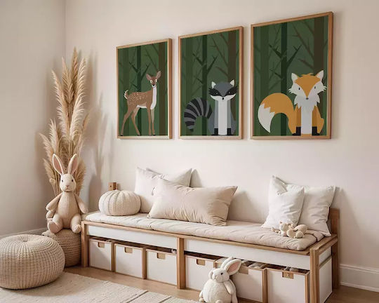Kids Framed Plastic Wall Painting Fox 21x30cm