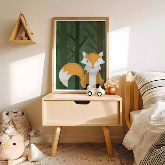 Kids Framed Plastic Wall Painting Fox 21x30cm
