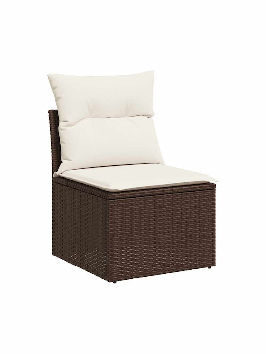 Two-Seater Outdoor Sofa Rattan with Cushions 55x55x69cm