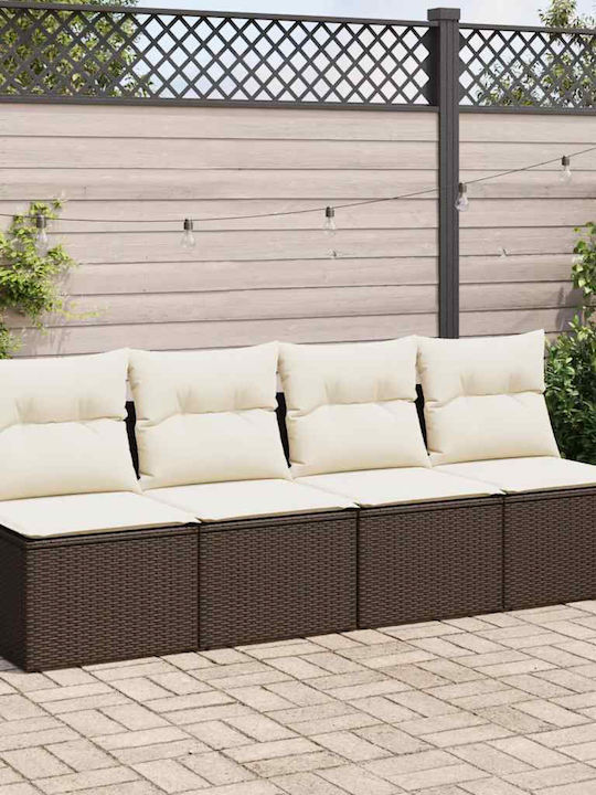 Two-Seater Outdoor Sofa Rattan with Cushions 55x55x69cm