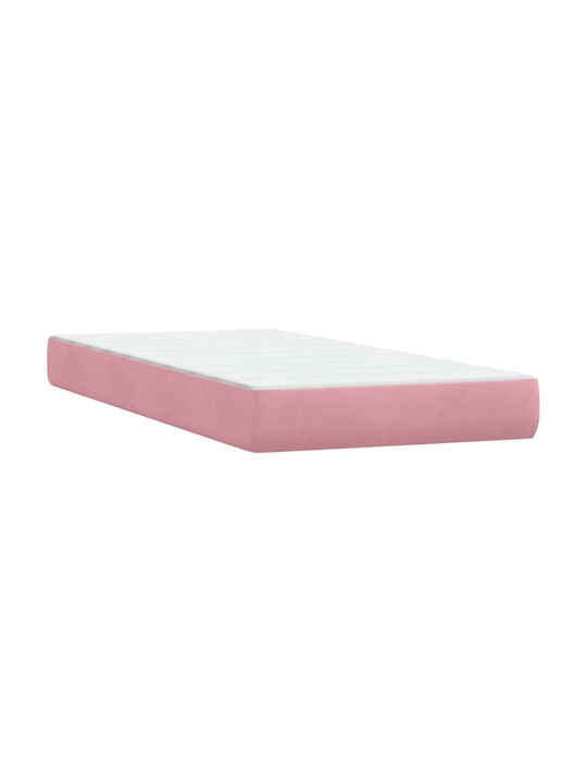 Ein Einzelbett Mit Stoff Rosa Mit Lattenrost Und Matratze 90x210cm