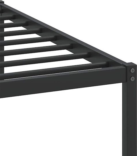 King Size Holzbetten Braune Eiche mit Lattenrost für Matratze 193x203cm