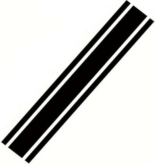 Adhesive Sticker Tuning Model "triple Stripes" Size 125 X 22 Cm Color Black