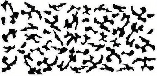Set 2 Adhesive Tuning Stickers In Two Colors "paint Stains" Design Size 97 X 47 Cm Color Black + White