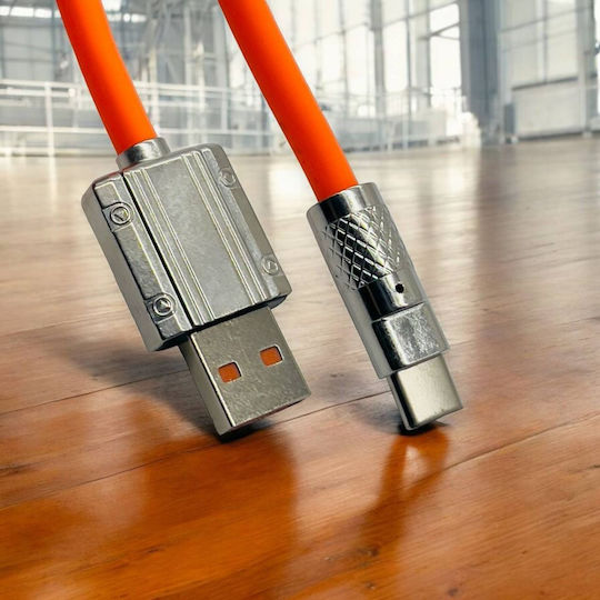 Кабел за Зареждане USB 2.0 USB-C Мъжки - USB-A Оранжев 1м 001.005.262