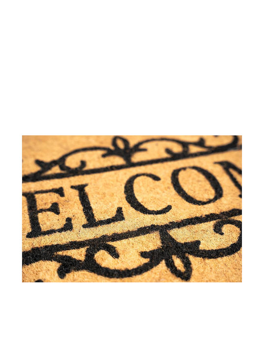 Sdim Entrance Mat made of Coir with Anti-slip Backing Impala 002 Welcome Brown-Black 60x80cm Thickness 20mm