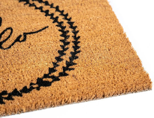 Sdim Covor de Intrare din Cocos cu Suport Antiderapant E-Coco 002 Hello Maro 40x60buc Grosime 15mm