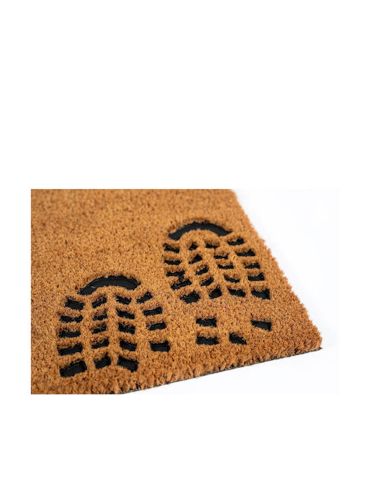 Sdim Entrance Mat made of Coir with Anti-slip Backing Ruco Embossed Rubber 002 Rubber Foot Brown 40x60cm Thickness 15mm