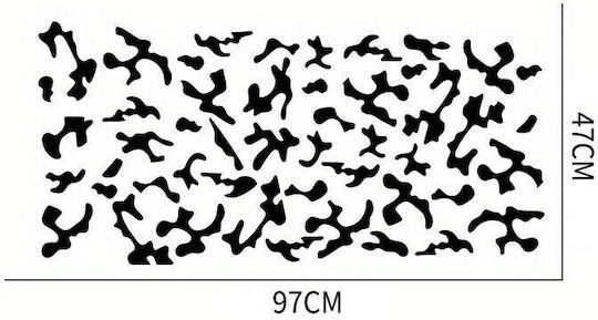 Set 2 Adhesive Tuning Stickers In Two Colors Model "paint Stains" Size 97 X 47 Cm Color Black + Red