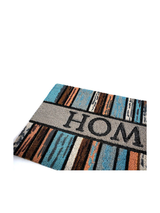 Sdim Fußmatte aus Kokosnussfasern mit rutschfester Unterlage Ruco Style 005 Wood Planks Home Gray 45x75cm Dicke 15mm