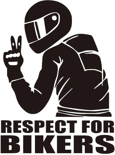 Self-adhesive Sticker Off Road Vehicles Model "respect Bikers" Size 17 X 12 Cm Color Black