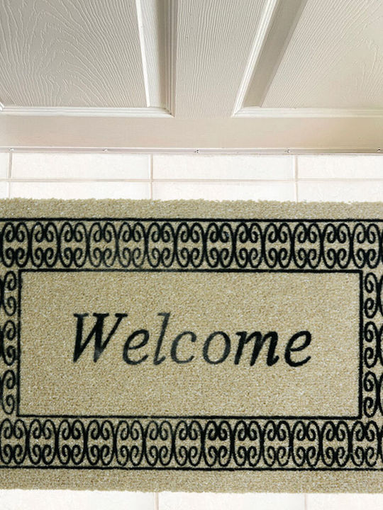 San Lorentzo Entrance Mat made of Coir with Anti-slip Backing Welcome Frame Brown 40x60cm