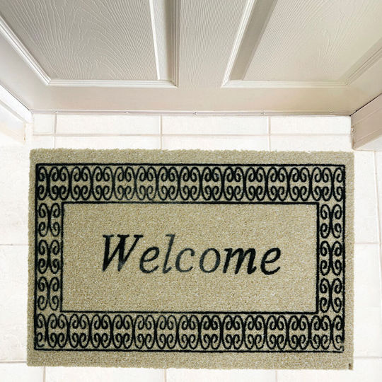 San Lorentzo Doormat from Coconut Tree Welcome Frame Brown 40x60cm 18000488 Brown