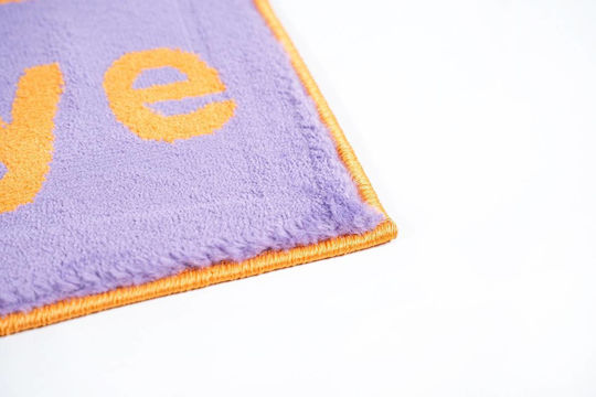 Sdim Fußmatte Teppich mit rutschfester Unterlage Fashion Welcome Purple/Orange 40x67cm Dicke 12mm