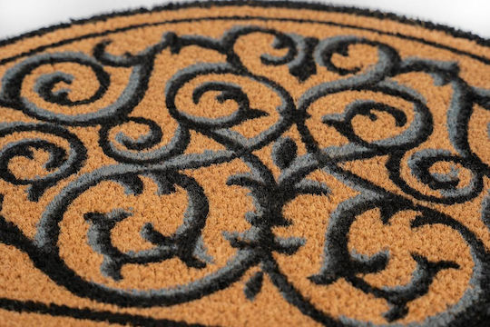 Sdim Fußmatte aus Kokosnussfasern mit rutschfester Unterlage Design 102 Half Round 45x75cm Dicke 15mm
