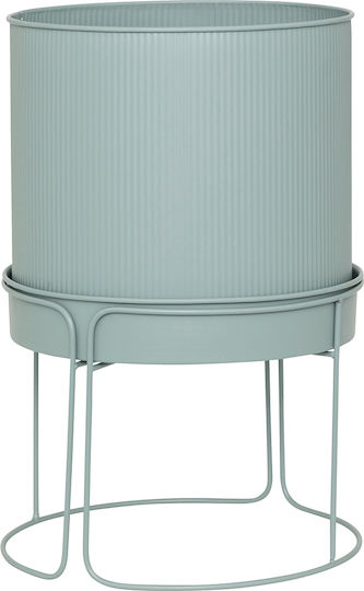 Atmosphera Planter Metal Turquoise with Stand 30x30x44.3cm.
