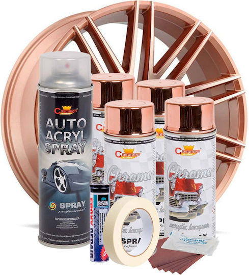Complete Repair Painting Kit Wheels In Metallic Copper Color V4