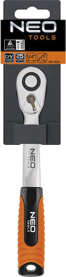 Neo Tools Ratschen mit Vierkant 1/4" Länge 14.5cm.