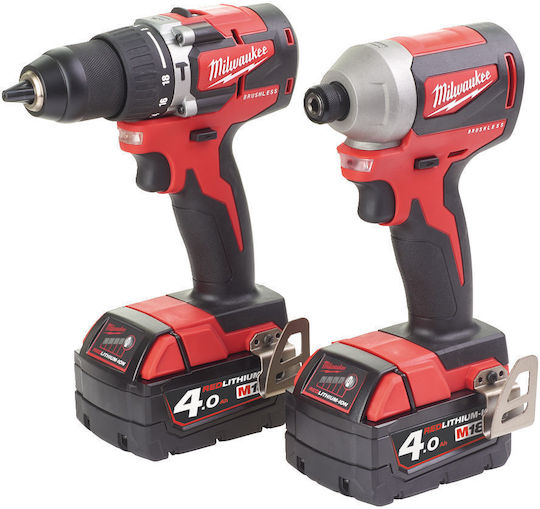 Milwaukee M18 BLPP2A2-502X Set Șurubelniță cu impact & Mașină de găurit Brushless 18V cu 2 baterii 5Ah și husă