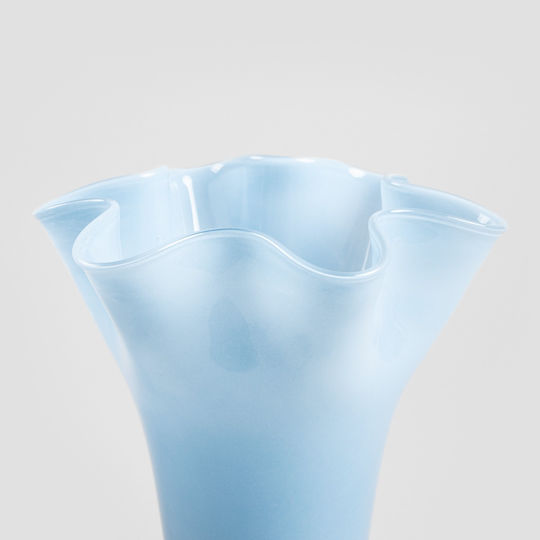 Homla Διακοσμητικό Βάζο Γυάλινο Modern Hamptons Μπλε 19xΥ22.5cm