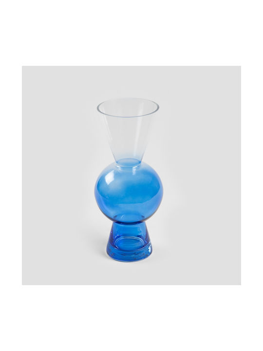 Homla Homla Dekorative Glasvase Vaseo Blau 7xH25cm