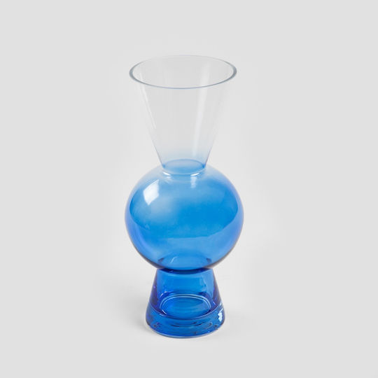 Homla Decorative Glass Vase Vaseo Blue 7xH25cm