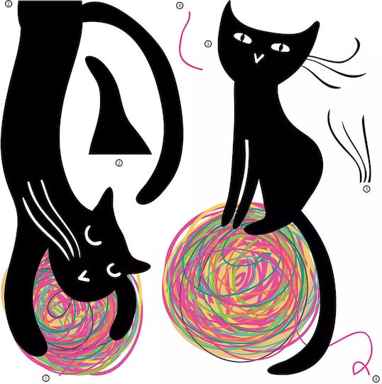 Fröhliche Katzen Wandsticker 54124 Fröhliche Katzen Wandsticker 54124
