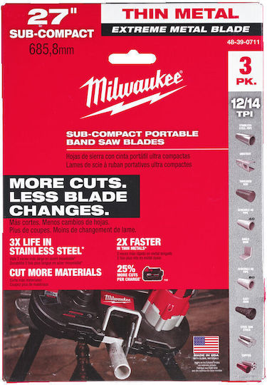 Milwaukee 48390711 Премиум лента за трион 4/8 Комплект 3 бр Mw