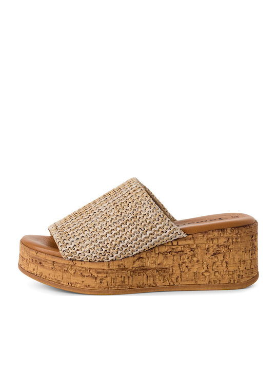 Damenplattformen Beige