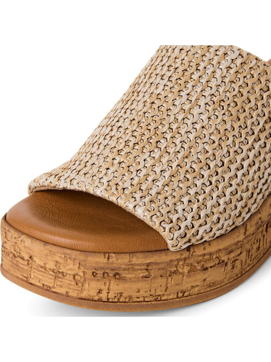 Damenplattformen Beige