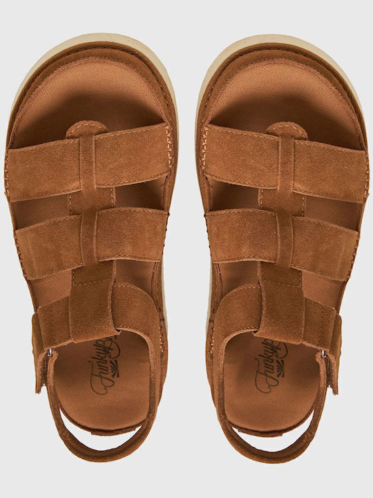 Women's Flat Sandals in Brown Color