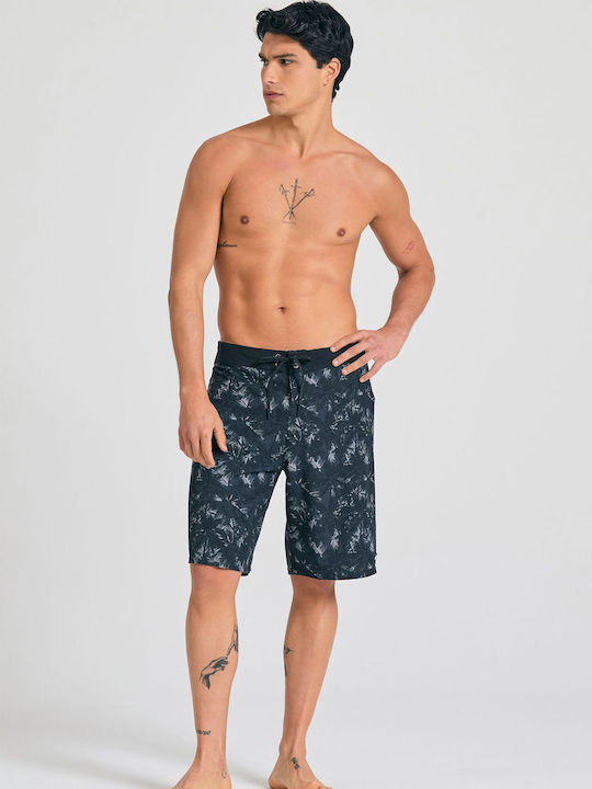 Herren Badebekleidung Bermuda Schwarz mit Mustern
