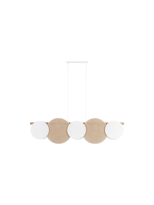 TK Lighting Pendant Light White Rail with Socket E27