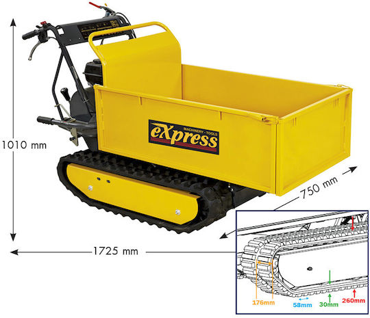 Express Όχημα Μεταφοράς 196cc 6.5HP για Φορτίο Βάρους έως 500kg σε Κίτρινο Χρώμα