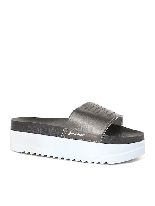 Women's Platform Flip Flops Silver