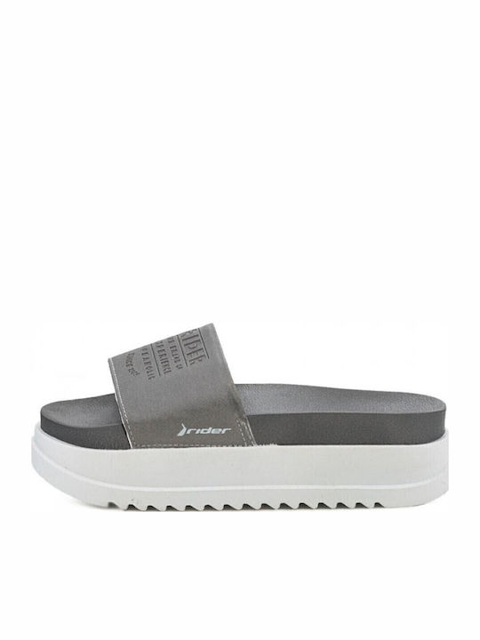 Women's Platform Flip Flops Silver