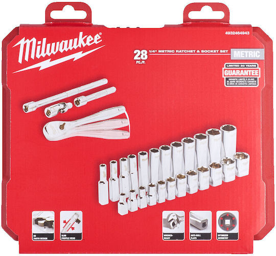 Milwaukee Set Ratchet 1\4" 28pcs