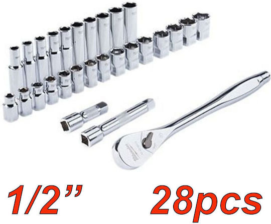 Milwaukee Set Ratchet 1\2" 28pcs