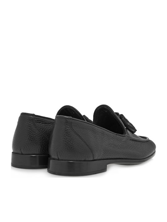 Δερμάτινα Ανδρικά Loafers σε Μαύρο Χρώμα