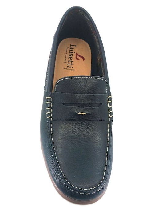 Leder Herren Mokassins in Blau Farbe