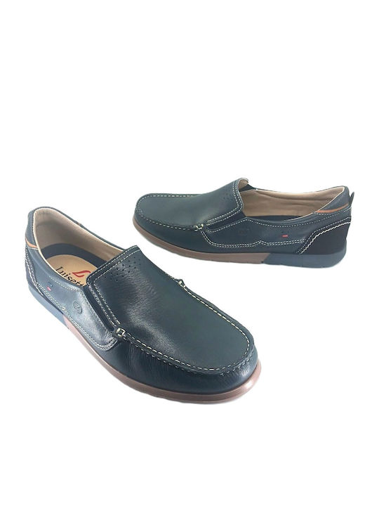 Leder Herren Mokassins in Blau Farbe